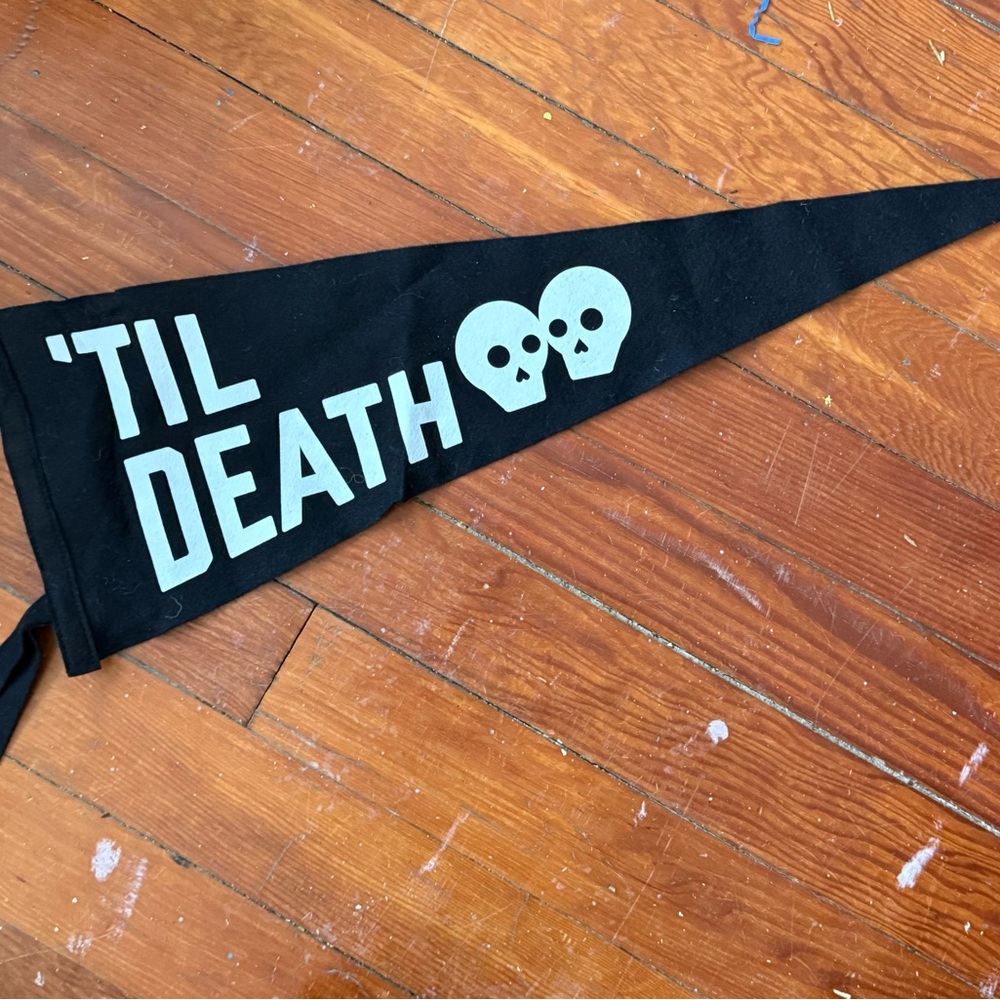 ‘Til Death Wedding Pennant from Oxford Pennant (sold out online)